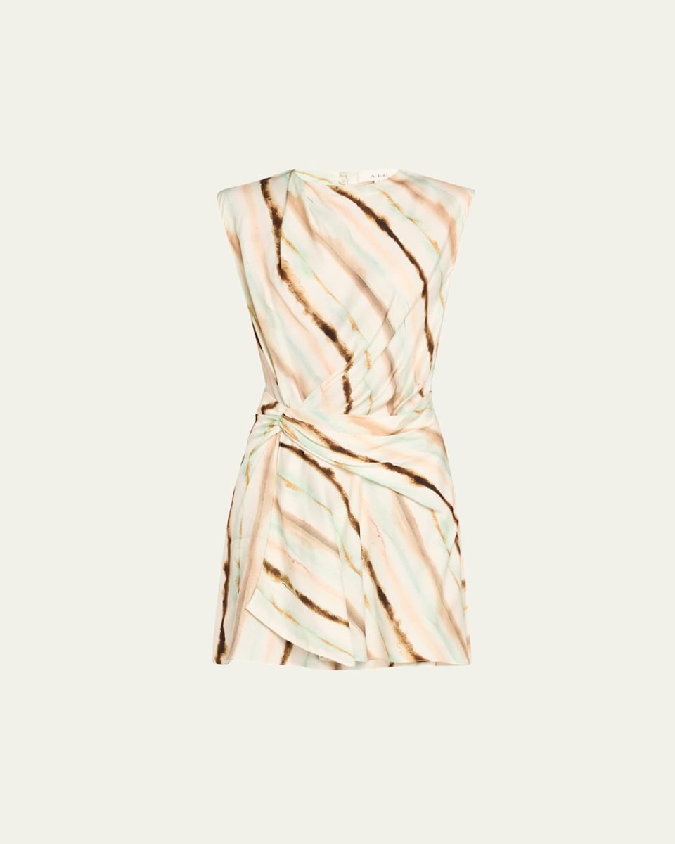 Delia Draped Tie-Dye Mini Dress